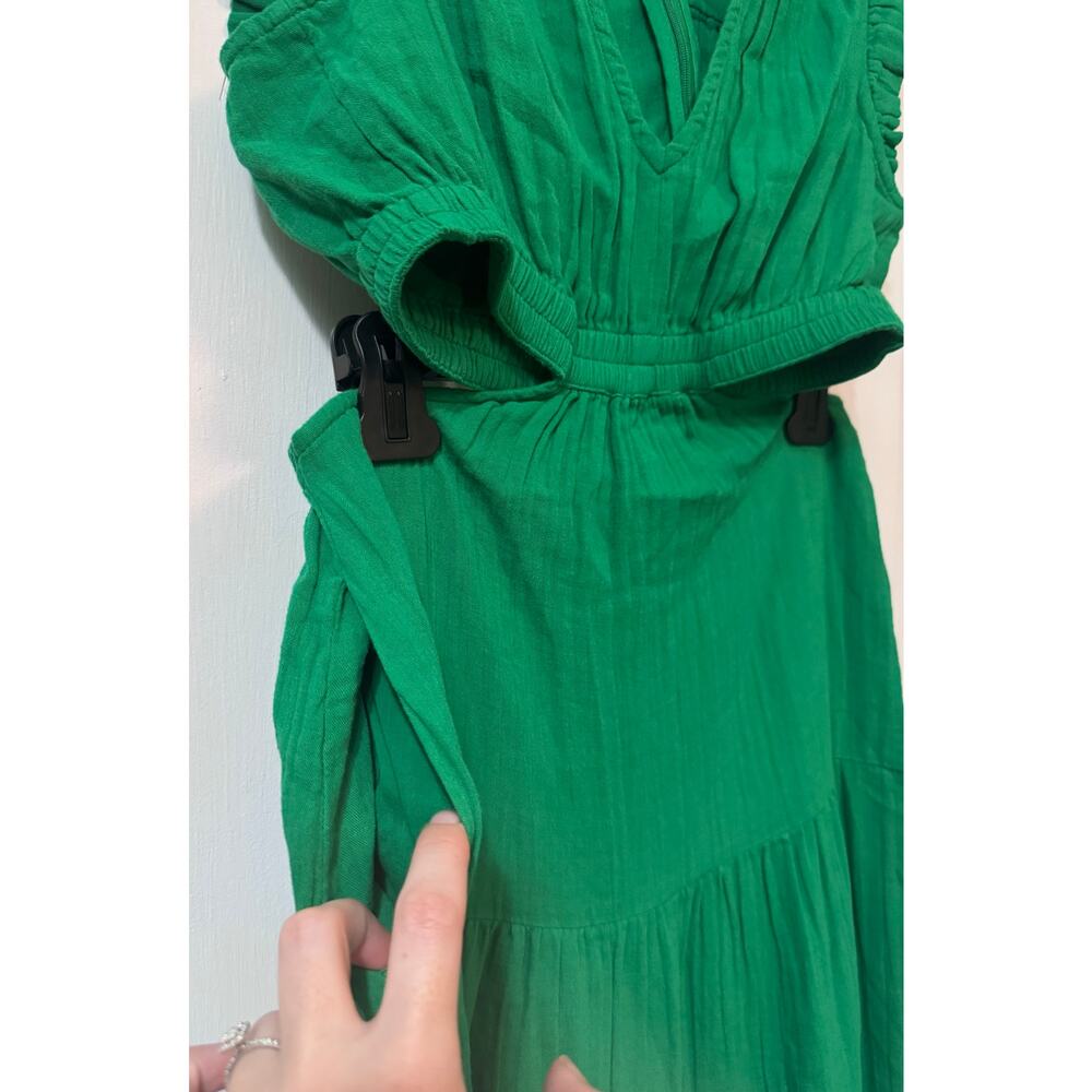 ME+EM Emerald Green Maxi Dress with V-Neck and Cutout Waist - Picture 11 of 16